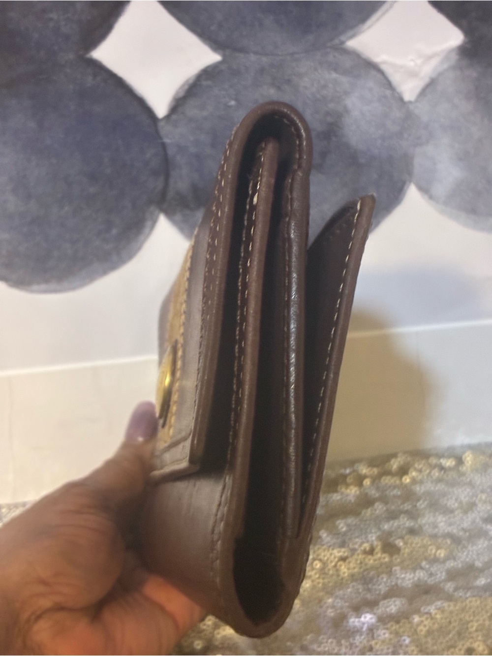 Vintage Coach Brown Signature Leather Trifold Wallet - Picture 3 of 8